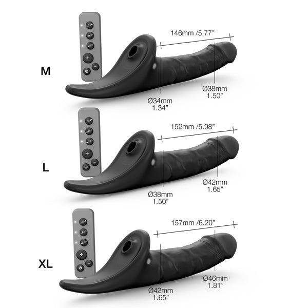 STRAP-ON-ME Multi Orgasm Realistic Strap On Dildo Black - Strap On Sextoys