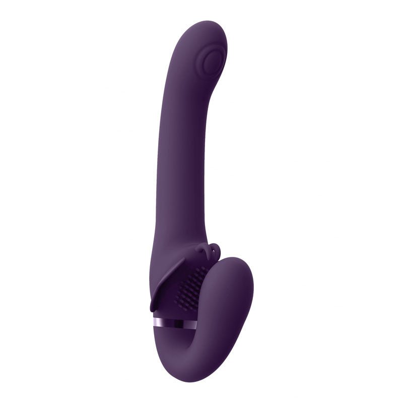 Shots Toys Vive SATU USB Rechargeable Strapless Strap On Vibrator Purple Strap On Sextoys