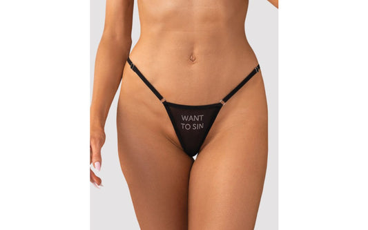 Obsessive Lingerie Want To Sin Sexy Womens Thong - G-Strings, Panties and Shorts