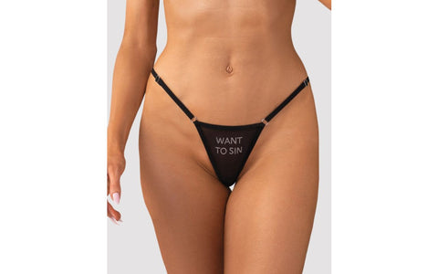Obsessive Lingerie Want To Sin Sexy Womens Thong - G-Strings, Panties and Shorts