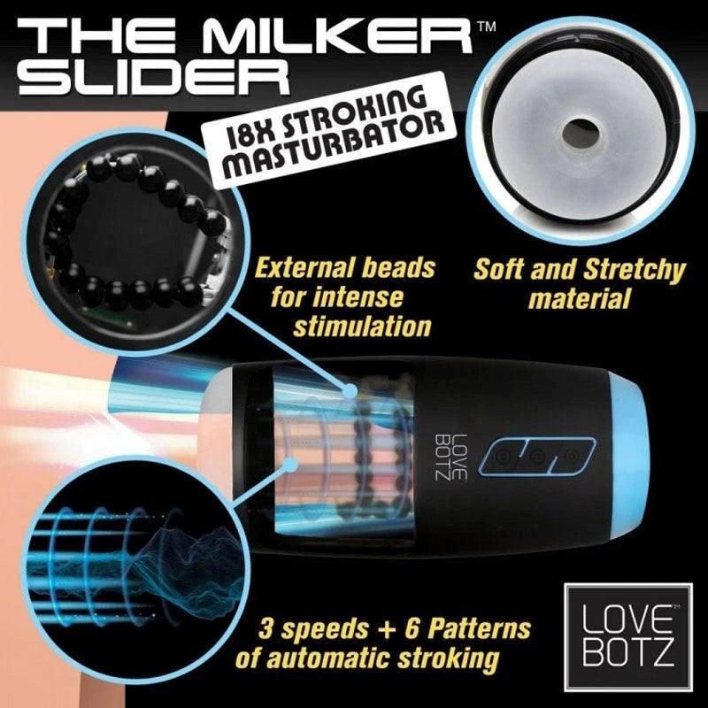 Milker Slider 18X - Customizable Patterns for Hands-Free Satisfaction Masturbators and Strokers