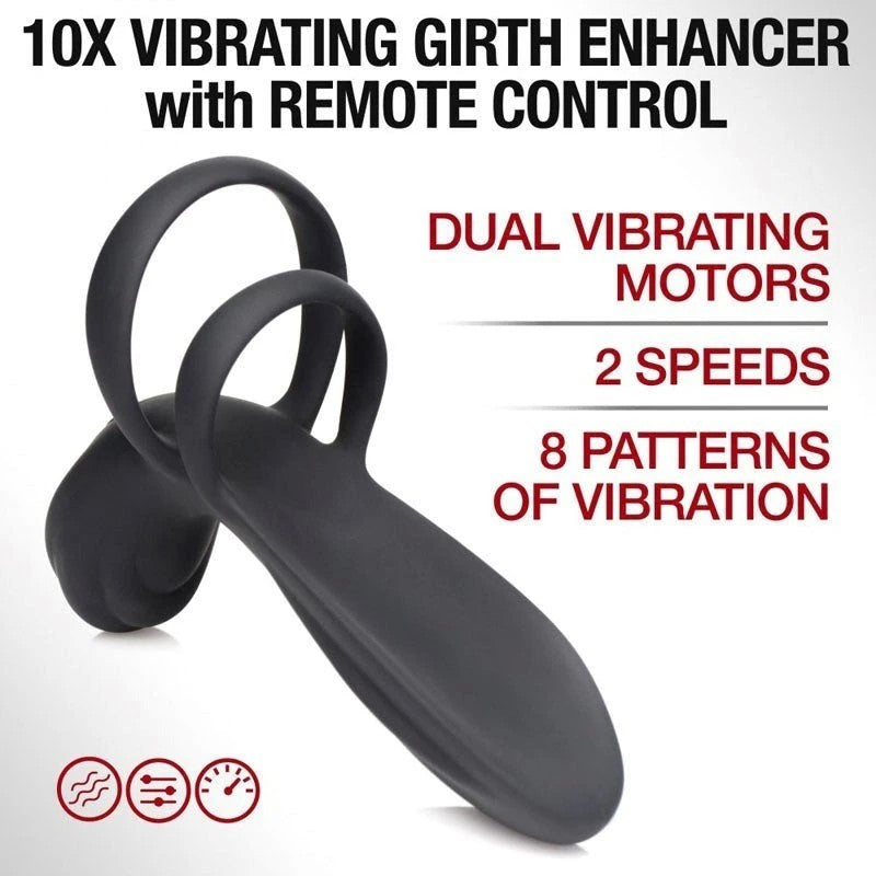 XR Brands Trinity - Dual-Motor Silicone Vibrating Girth Enhancer Pumps, Extenders and Sleeves