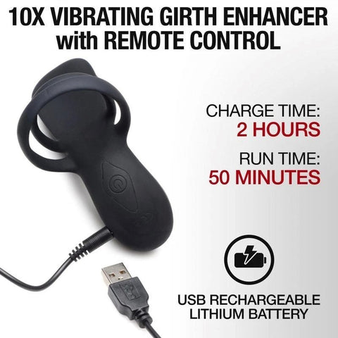 XR Brands Trinity - Dual-Motor Silicone Vibrating Girth Enhancer - Pumps, Extenders and Sleeves