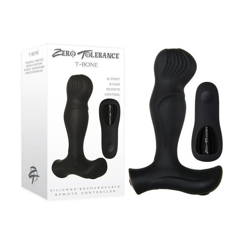 Zero Tolerance T-Bone Vibrating Prostate Massager Black Prostate Toys