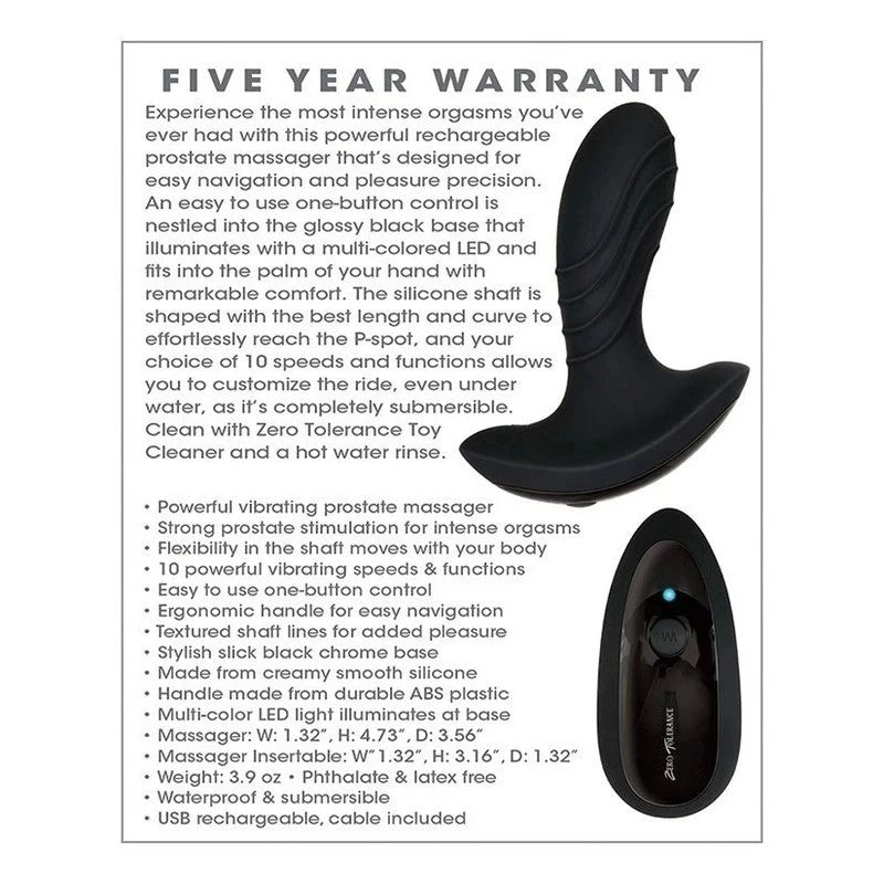 Zero Tolerance The Gentleman Prostate Massager Prostate Toys