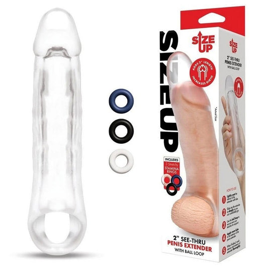 Size Up Discreet Penis Extender - 2" of Added Length - Pumps, Extenders and Sleeves