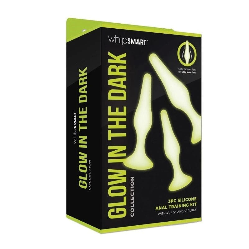 WhipSmart Glow In Dark 3pc Anal Training Kit - Butt Plugs
