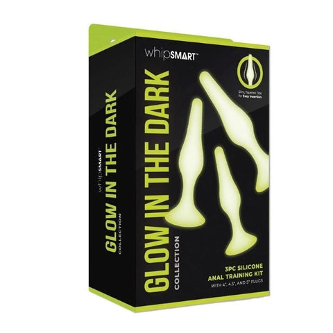 WhipSmart Glow In Dark 3pc Anal Training Kit - Butt Plugs