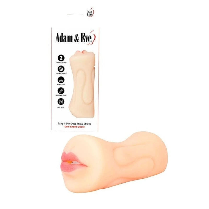 Adam & Eve BANG & BLOW - Dual Pleasure Stroker Realistic Butts And Vaginas