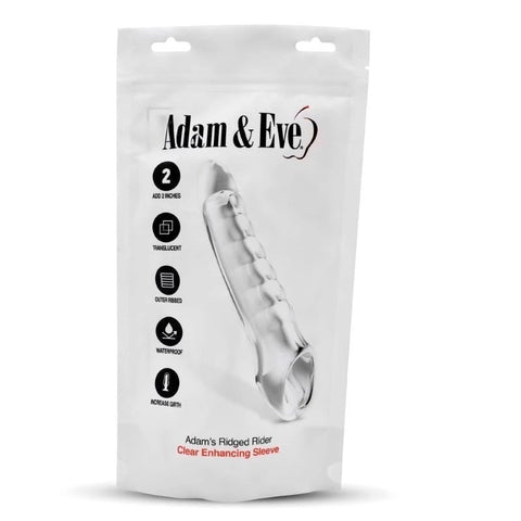 Adam & Eve Ridged Rider - Enhance Your Intimate Experiences - Pumps, Extenders and Sleeves