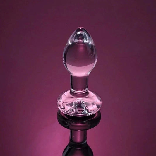 Luxurious Anal Delight - Adam & Eve's Pink Gem Glass Plug - Butt Plugs