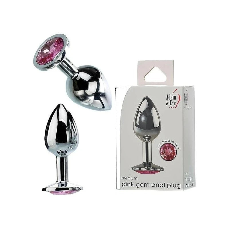 Luxurious Anal Delight - Adam & Eve's Pink Gem Glass Plug Butt Plugs
