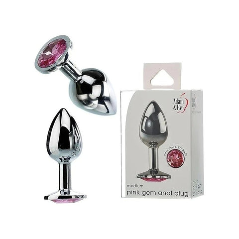 Luxurious Anal Delight - Adam & Eve's Pink Gem Glass Plug - Butt Plugs