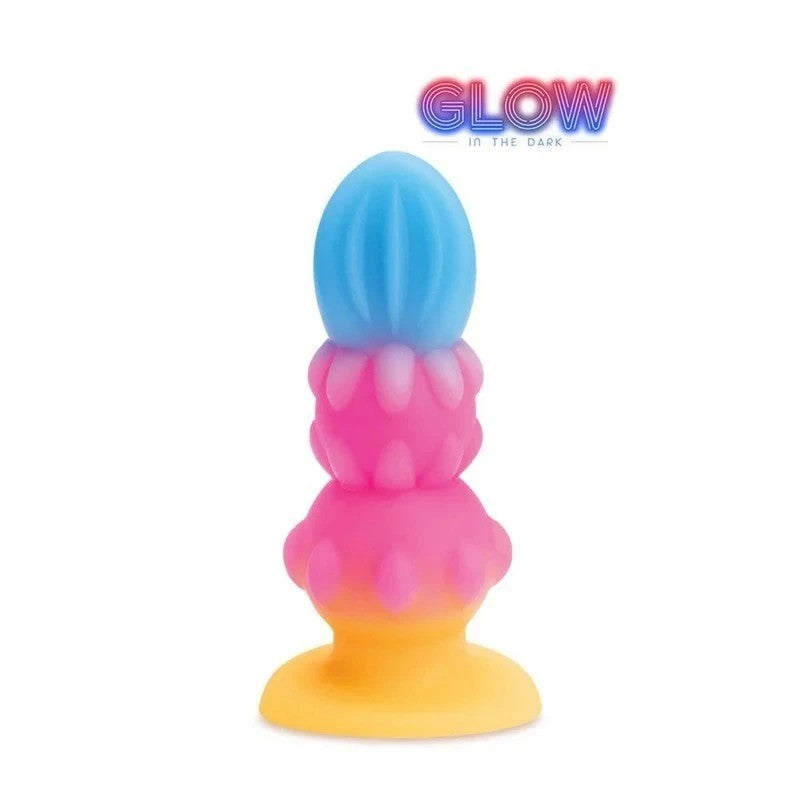 Glow-in-Dark Alien Pleasure Anal Plug - 3 Textured Sections Butt Plugs