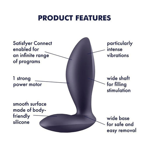 Satisfyer Power App Control Unisex Vibrating Anal Plug - Anal Vibrators