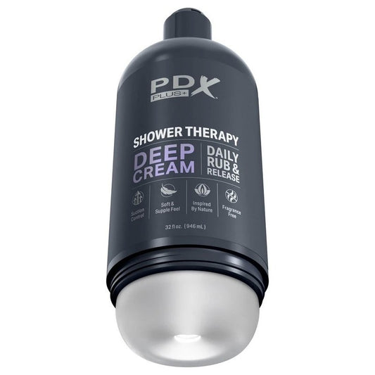 PDX Plus Shower Therapy Deep Cream Mens Masturbator - Masturbators and Strokers
