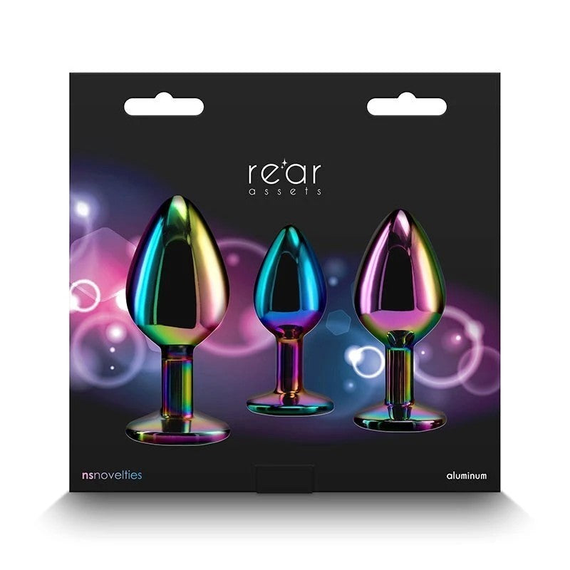 Rear Assets Trainer Kit - Multicolour Rainbow Heart Edition Butt Plugs
