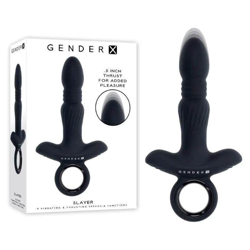 Gender X Dual Delight - Beaded Plug and Mini-Vibe Combo Anal Vibrators