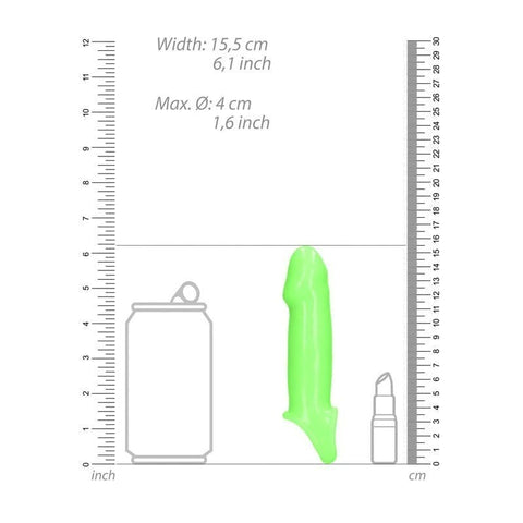 OUCH! Glow-in-the-Dark Smooth Thick Pleasure Sleeve - Pumps, Extenders and Sleeves