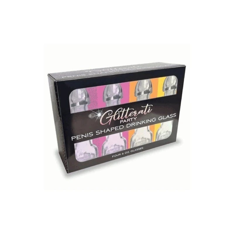 Glitterati - Penis Drinking Glasses - 4 Pack Party Gifts and Novelties
