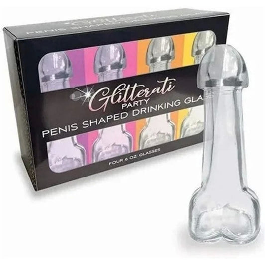 Glitterati - Penis Drinking Glasses - 4 Pack - Party Gifts and Novelties