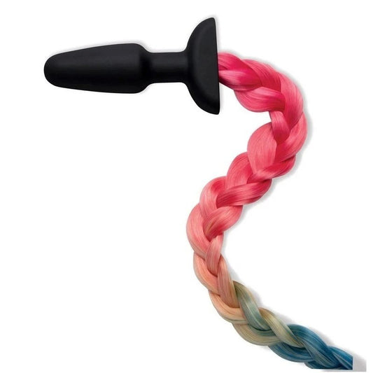 WhipSmart Furry Tales Silicone Rainbow Tail Butt Plug - Butt Plugs