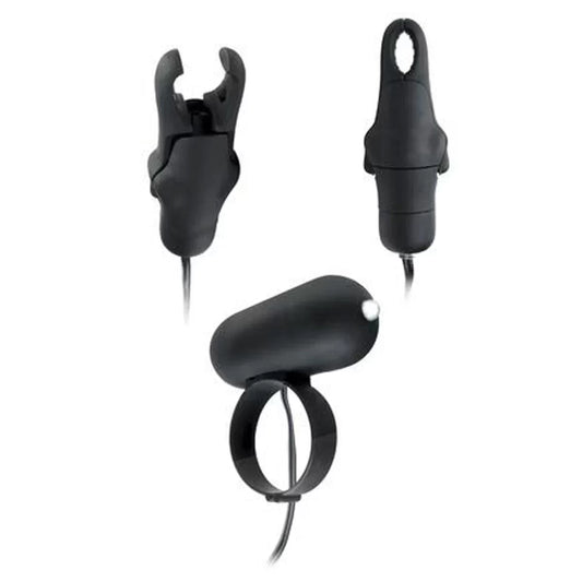 Fetish Fantasy Vibrating Cock Ring & Nipple Clamps Nipple and Clit Clamps