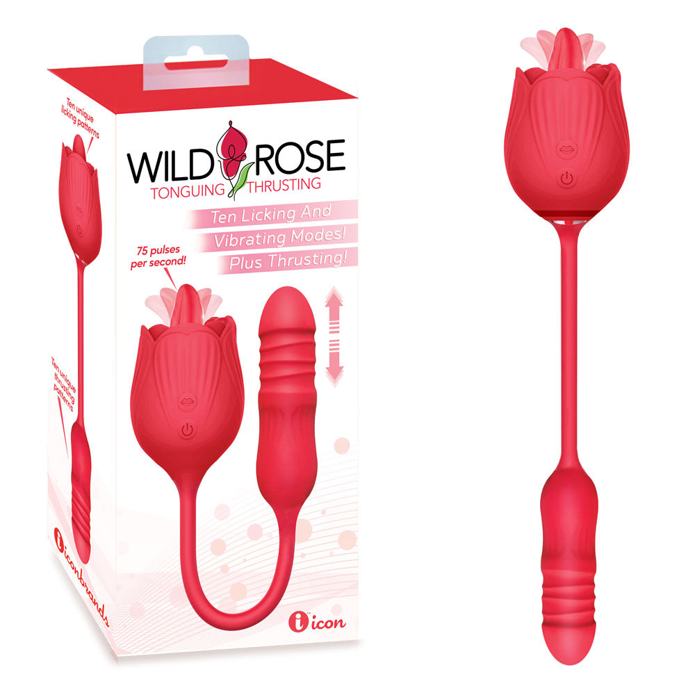 Wild Rose Lick & Thrust Clitoral Vibrator Clit Ticklers and Pulsators