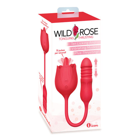 Wild Rose Lick & Thrust Clitoral Vibrator - Clit Ticklers and Pulsators