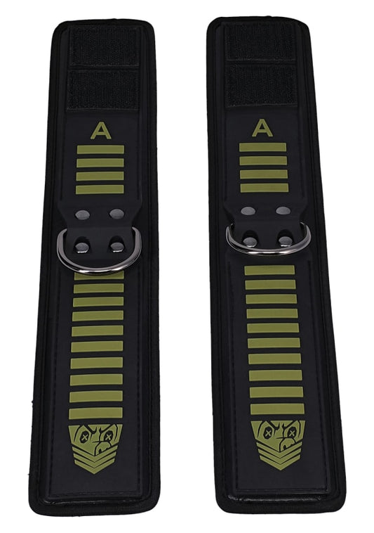 Doc Johnson Fort Troff Tactical BDSM Ankle Cuffs Black/Green Cuffs And Restraints