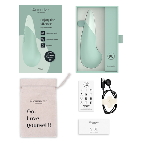 Womanizer Vibe 10 Functions Noiseless Clit Vibrator - Clit Ticklers and Pulsators