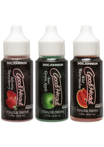 Doc Johnson Good Head Tingle Drops Anal Lube 3 Pack - Delay and Excite Sprays